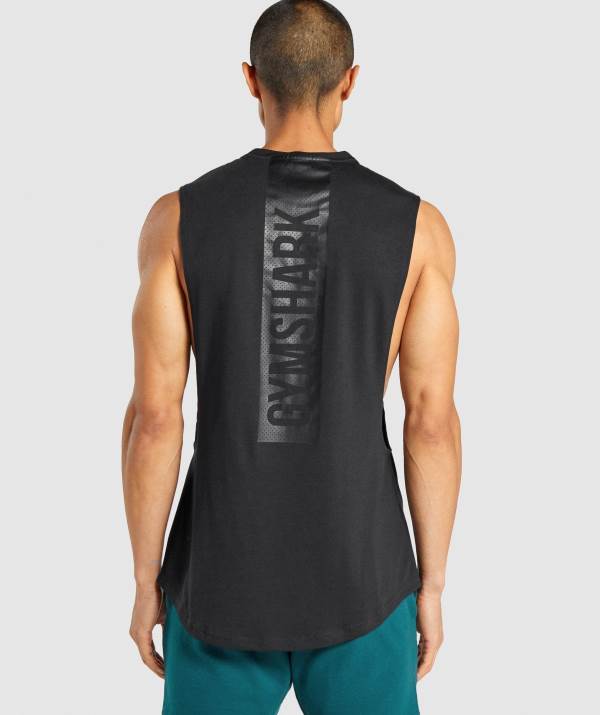 Panske Tielko Gymshark Bold Drop Arm Čierne | OG5019624